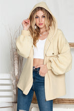 Load image into Gallery viewer, Green Flap Pockets Bishop Sleeve Zip Up Hoodie Jacket