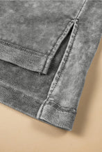 Load image into Gallery viewer, Light Grey Mineral Wash Drop Sleeve Patchwork Plus Size Tee