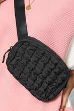 Load image into Gallery viewer, White Quilted Puffer Belt Zipper Crossbody Bags