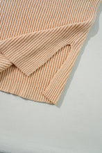 Load image into Gallery viewer, Apricot Cable Knit Drop Shoulder Side Slits Loose Sweater