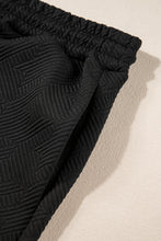 Load image into Gallery viewer, Black Plus Ruffled Sleeve Quarter Zip Top & Wide Leg Pants Set