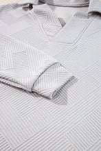 Load image into Gallery viewer, Sail Blue Solid Textured Collared V Neck Top and Wide Leg Pants Set