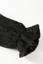 Load image into Gallery viewer, Black Lace Crochet Buttoned Square Neck Shift Mini Dress