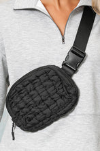 Load image into Gallery viewer, White Quilted Puffer Belt Zipper Crossbody Bags