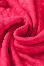 Load image into Gallery viewer, Black Checkered Textured Split Pullover Top and Pants Set