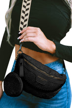Load image into Gallery viewer, Black Colorblock Strap Crossbody Bag With Coin Purse