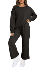 Load image into Gallery viewer, Dark Khaki Textured Loose Slouchy Long Sleeve Top and Pants Set