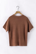 Load image into Gallery viewer, Coffee Mock Neck Short Batwing Sleeve Sweater