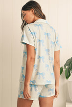 Load image into Gallery viewer, Yellow Bow Printed Short Sleeve Shirt Shorts Pajama Set