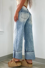 Load image into Gallery viewer, Myosotis High Rise Button Zip Washed Jeans
