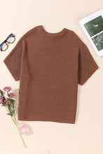 Load image into Gallery viewer, Coffee Mock Neck Short Batwing Sleeve Sweater
