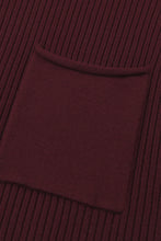 Load image into Gallery viewer, Pink Patch Pocket Ribbed Knit Short Sleeve Sweater