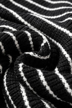 Load image into Gallery viewer, Black Stripe Turn-down Collar Sleeveless Knitted Top