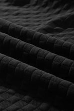 Load image into Gallery viewer, Black Checkered Textured Split Pullover Top and Pants Set