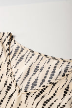 Load image into Gallery viewer, Apricot Abstract Print Puff Sleeve Smocked Cuffs Blouse