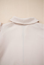 Load image into Gallery viewer, Apricot Textured Ruffle Sleeve Zipped Top and Wide Leg Pants Set