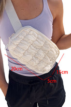 Load image into Gallery viewer, White Quilted Puffer Belt Zipper Crossbody Bags