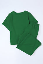 Load image into Gallery viewer, Gray Textured Loose Fit T Shirt & Drawstring Pants Set