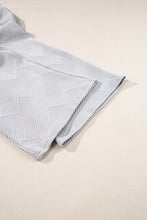 Load image into Gallery viewer, Sail Blue Solid Textured Collared V Neck Top and Wide Leg Pants Set