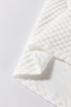 Load image into Gallery viewer, White Solid Textured O Neck Puff Sleeve Blouse