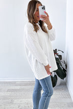 Load image into Gallery viewer, White Textured Loose Plus Size Long Sleeve Top