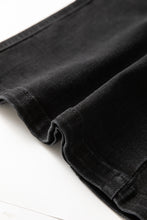 Load image into Gallery viewer, Black Button Fly Side Split High Waist Denim Midi Skirt
