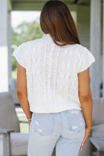 Load image into Gallery viewer, Black Satin Bowknot Cable Knit Top