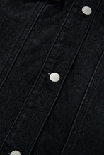 Load image into Gallery viewer, Peacock Blue Raw Edge Bell Short Sleeve Denim Jacket