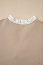 Load image into Gallery viewer, Pale Khaki Frill V Neck Ruffle Textured Top