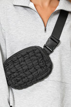 Load image into Gallery viewer, White Quilted Puffer Belt Zipper Crossbody Bags