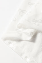 Load image into Gallery viewer, White Bow Pattern Long Sleeve Slim Fit Mesh Top