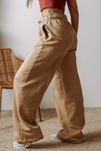 Load image into Gallery viewer, Smoke Gray Exposed Seam Drawstring High Waist Wide Leg Pants