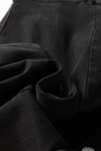 Load image into Gallery viewer, Black Button Fly Side Split High Waist Denim Midi Skirt