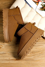 Load image into Gallery viewer, Chestnut Faux Fur Lined Suede Ankle Snow Boots