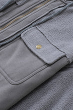 Load image into Gallery viewer, Green Flap Pockets Bishop Sleeve Zip Up Hoodie Jacket