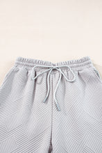 Load image into Gallery viewer, Sail Blue Solid Textured Collared V Neck Top and Wide Leg Pants Set