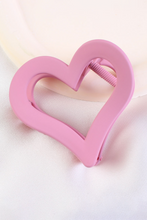 Load image into Gallery viewer, Black Simple Frosted Heart Shaped Hair Claw Clip
