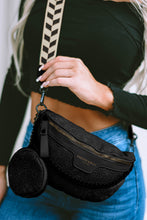 Load image into Gallery viewer, Black Colorblock Strap Crossbody Bag With Coin Purse