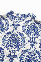 Load image into Gallery viewer, Sky Blue Ethnic Print Notch Neck Plus Size Shirt