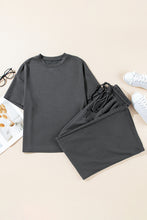 Load image into Gallery viewer, Dark Grey Crewneck Tee and Loose Pants Set