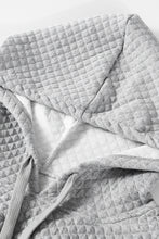 Load image into Gallery viewer, Gray Solid Color Drawstring Hoodie and Wide Leg Pants Set