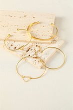 Load image into Gallery viewer, Gold Heart Geometric Knot Open Cuff Bracelet 4-piece Set