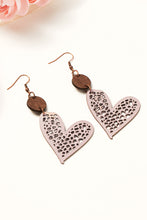 Load image into Gallery viewer, Light Pink Valentine Hollow Out Love Heart Dangle Earrings