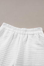 Load image into Gallery viewer, White Lattice Textured Cropped Tee and Jogger Pants Set