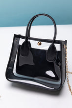 Load image into Gallery viewer, Black PVC PU Leather Chain Strap Clear Shoulder Bag