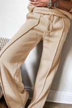 Load image into Gallery viewer, Black Seamed Zipper Jacket and Drawstring Waist Pants Set