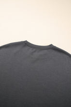 Load image into Gallery viewer, Dark Grey Drawstring Side Crewneck Tee and Loose Pants Set