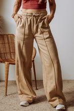 Load image into Gallery viewer, Smoke Gray Exposed Seam Drawstring High Waist Wide Leg Pants
