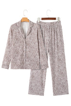 Load image into Gallery viewer, White Allover Leopard Print Long Sleeve and Pants Pajama Set