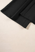 Load image into Gallery viewer, Black Plus Ruffled Sleeve Quarter Zip Top & Wide Leg Pants Set